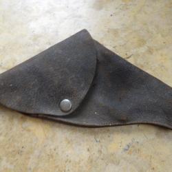 holster &eacute;tui ancien cuir  porc  pression revolver 380 320 6mm