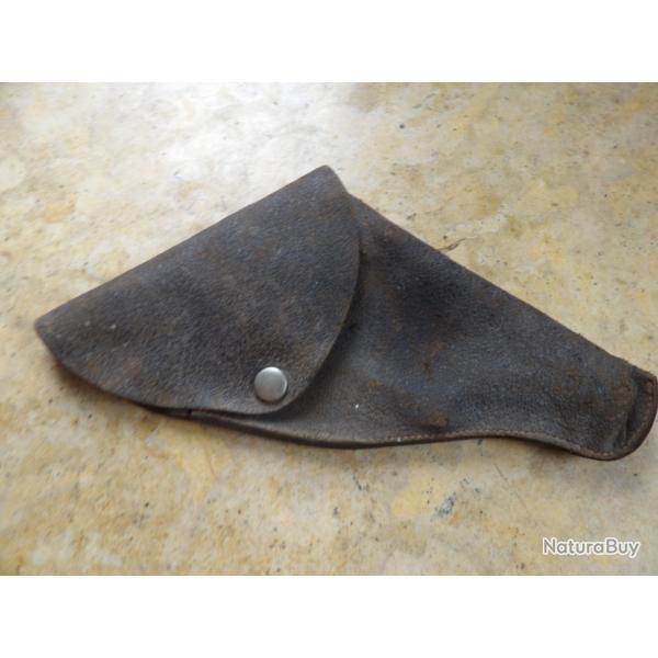 holster �tui ancien cuir  porc  pression revolver 380 320 6mm