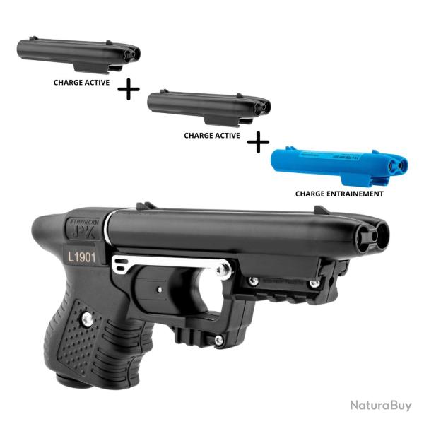 Pack Jet protecteur JPX 2 1 cartouche entrainement + 2 cartouches actives