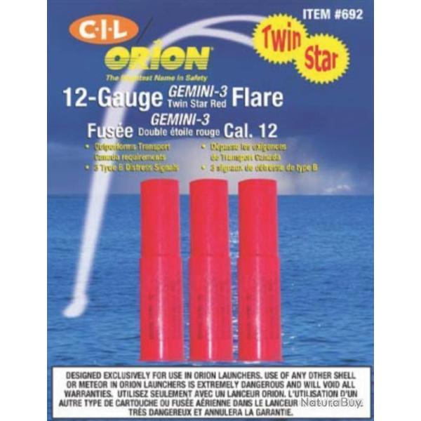 6 CARTOUCHES DE SIGNALISATION pour pistolet lance fus�e ORION EXP: 08/28