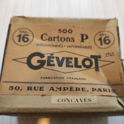 Boite de 350 cartons P concaves, Cal 16