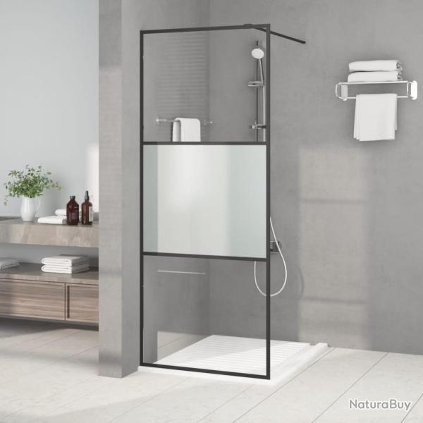 Paroi de douche Noir 80x195 cm Verre ESG demi-d�poli alsavelo