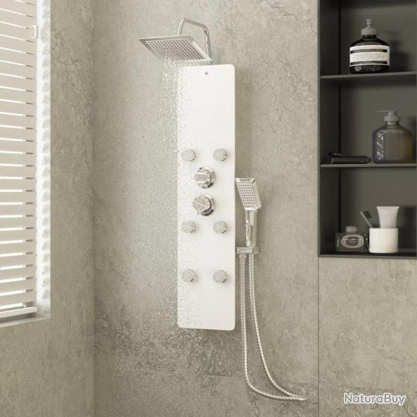 Panneau de douche Verre 25x47,5x130 cm Blanc