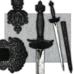 RARE DAGUE &Eacute;P&Eacute;E COLICHEMARDE TYPE ANCIEN R&Eacute;GIME MONARCHIE VIOLLET-LE-DUC XIX ORIGINAL