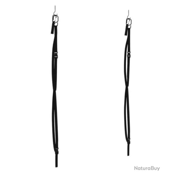 Sangles rangement kayak polypropyl�ne noir charge 50 kg avec clips pagaie