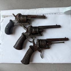Lot de 3 revolver &agrave; broche 7mm