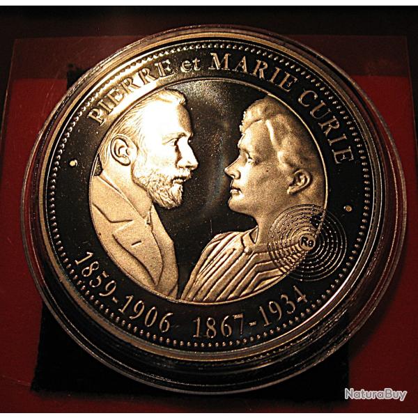 medaille france  " pierre & marie Curie"  1859-1906 - 1867-1934 sous capsule