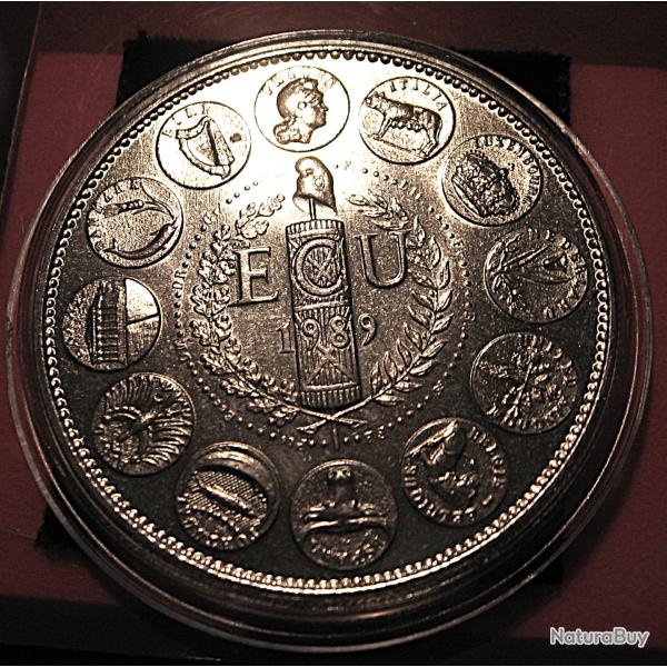 medaille france  " ECU 1989"  EUROPA  sous capsule