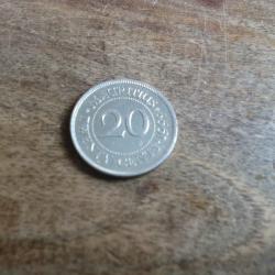 monnaie ile maurice mauritius 20 cts sir seewoosagur 1999