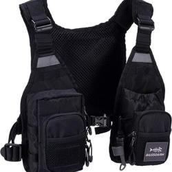 Gilet de P&ecirc;che Ultra L&eacute;ger 10 Poches de Stockage Unisexe tous Types de P&ecirc;che Taille Unique