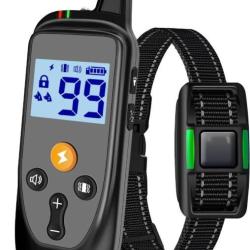 Collier de Dressage Chien 3 Modes Formation Bip Vibration Choc Port&eacute;e 1000m &Eacute;tanche IP67 Noir
