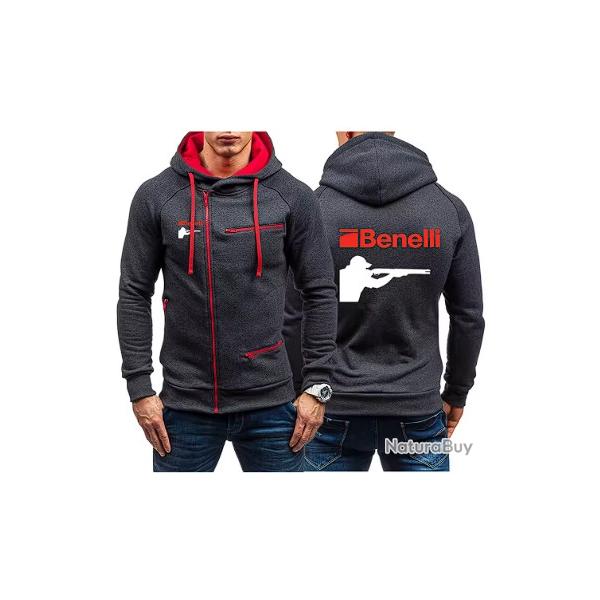 Sweat BENELLI type 3 gris fonce - LIVRAISON GRATUITE