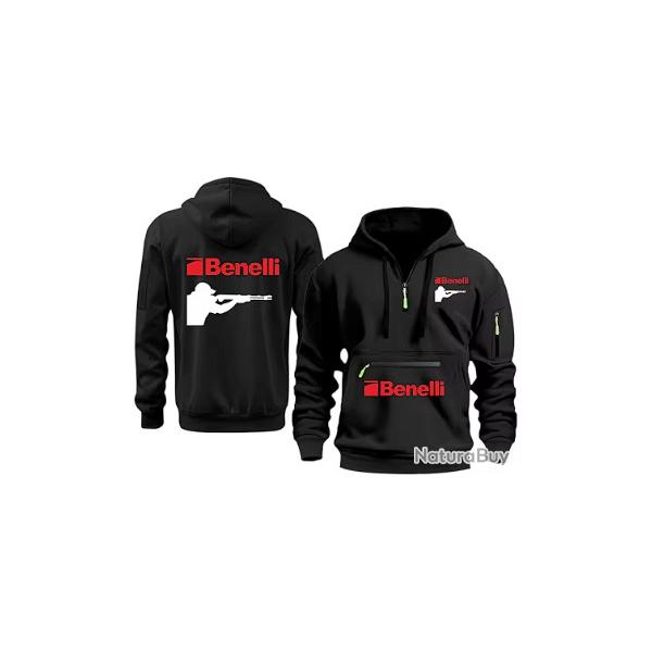Sweat BENELLI type 4 noir  - LIVRAISON GRATUITE