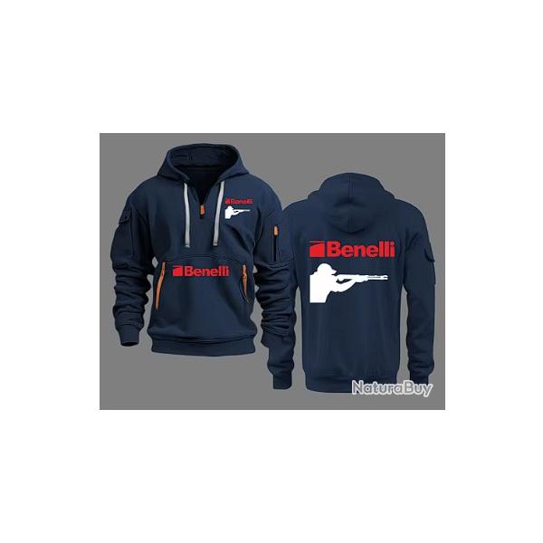 Sweat BENELLI type 5 bleu marine  - LIVRAISON GRATUITE