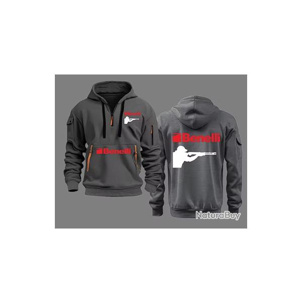 Sweat BENELLI type 5 gris  - LIVRAISON GRATUITE