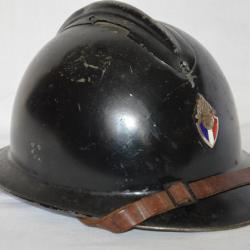 RARE CASQUE ADRIAN Mle1923 POLICE D'ETAT SEINE ET OISE-ETAT FRANCAIS-1940/1944