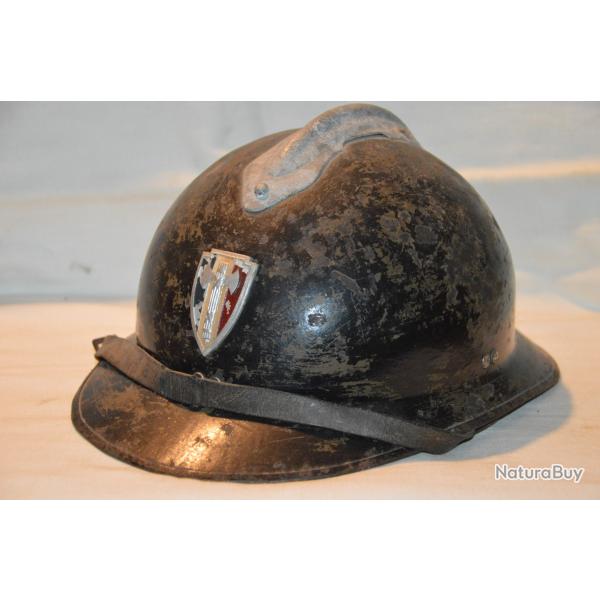 CASQUE ADRIAN 1926 GMR-GROUPE MOBILE DE RESERVE POLICE-ETAT FRANCAIS-VICHY-OCCUPATION 1940/1945