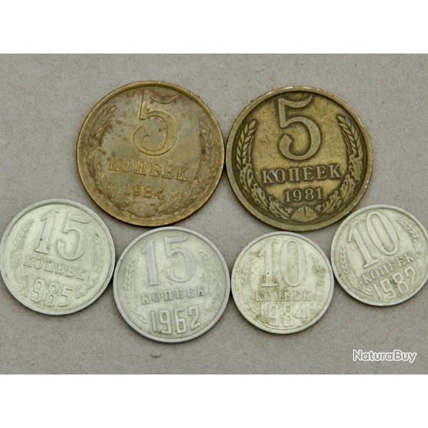 Lot de pi�ces sovi�tiques URSS - kopeks (ann�es 1960-1985).