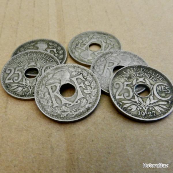 Lot 25 centimes Lindauer - Ann�es 1927 � 1933 - Pi�ces fran�aises anciennes