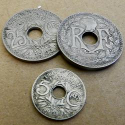 Lot de 3 pi&egrave;ces Lindauer - Ann&eacute;es 1930 - Pi&egrave;ces fran&ccedil;aises anciennes
