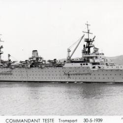 CPA - MARINE DE GUERRE - COMMANDANT TESTE Transport 30-5-1939 - N&deg;6075