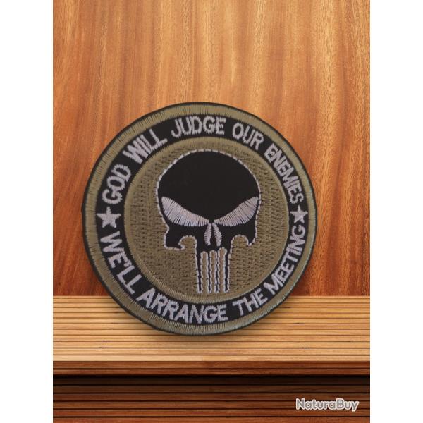 Ecusson Thermocollant Militaire 8Cm Punisher