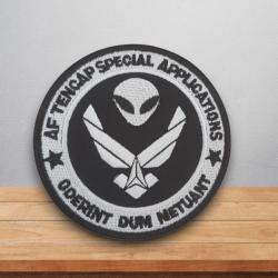 ecusson black ops 8 cm scratch tactical patch moral us air force area 51