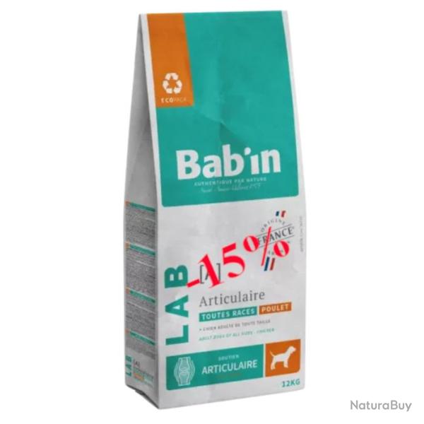 1 paquet de croquettes de 12 kg pour chien contre l'arthrose Bab'in LAB[A]
