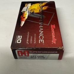 1 boite de 20 cartouches calibre 243W de marque Honady