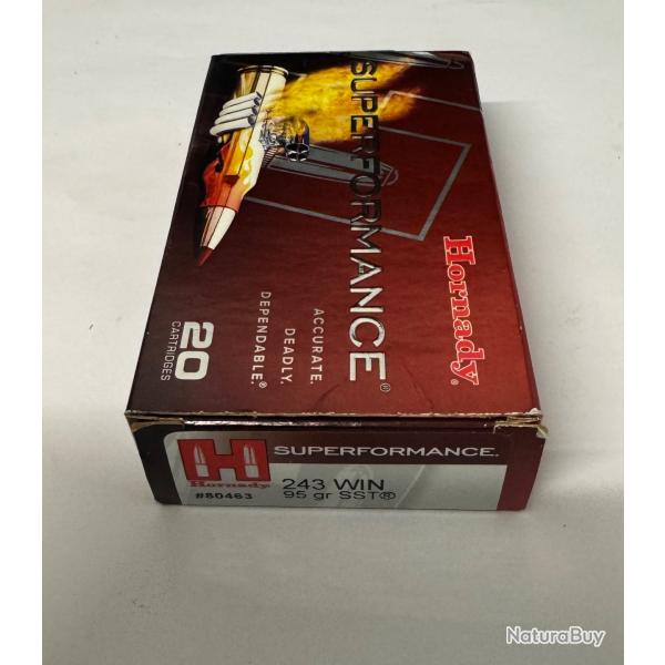 1 boite de 20 cartouches calibre 243W de marque Honady