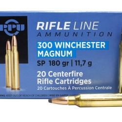 PPU Cartouches Calibre 300 WINCHESTER MAGNUM SP 180grs -Boite de 20 unit&eacute;s