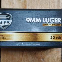 9mm luger MFS sub sonic 154gr fmj-fp boite 50