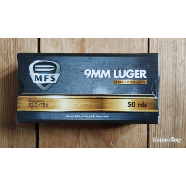 9mm luger MFS sub sonic 154gr fmj-fp boite 50