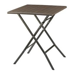 Table de camping pliante 62 x 62 x 73 cm effet bois marron fonc&eacute; 03_0010999