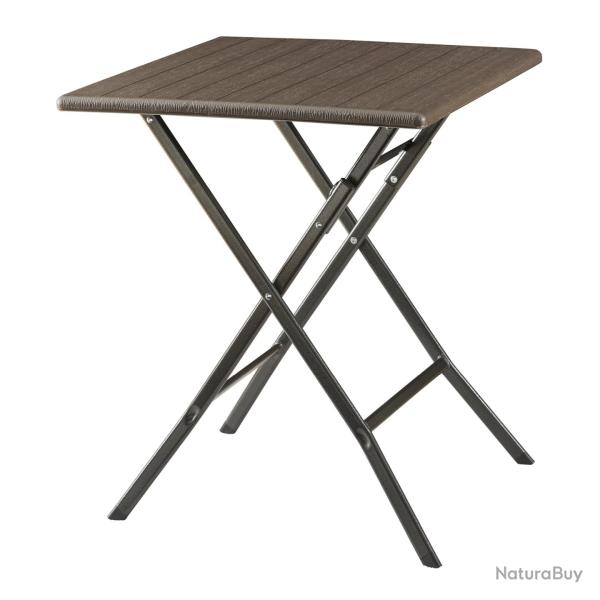 Table de camping pliante 62 x 62 x 73 cm effet bois marron fonc� 03_0010999