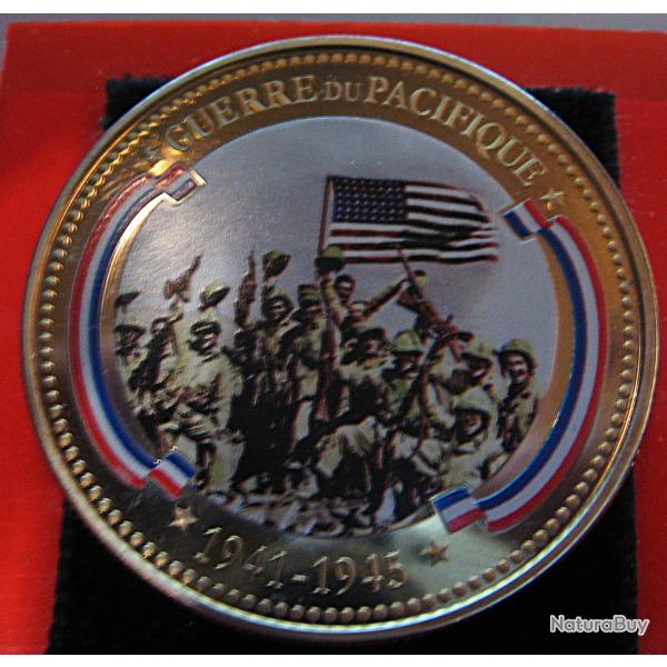 m�daille coloris�e "tresor du patrimoine " guerre du Pacifique 1941-1945  sous capsule sup