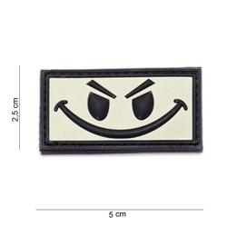 Patch 3D PVC Evil Smiley (101 Inc) Blanc