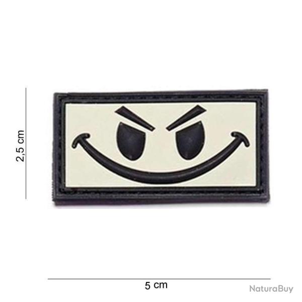 Patch 3D PVC Evil Smiley (101 Inc) Blanc