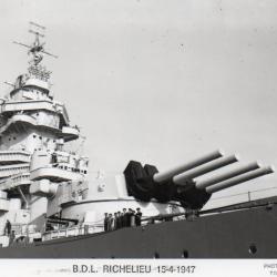 CPA - Marine de Guerre - B.D.L. RICHELIEU 15-4-1947  -N&deg;6087