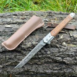 Couteau &agrave; Ouverture Assist&eacute;e Type Stiletto bois de rose- ench&egrave;re