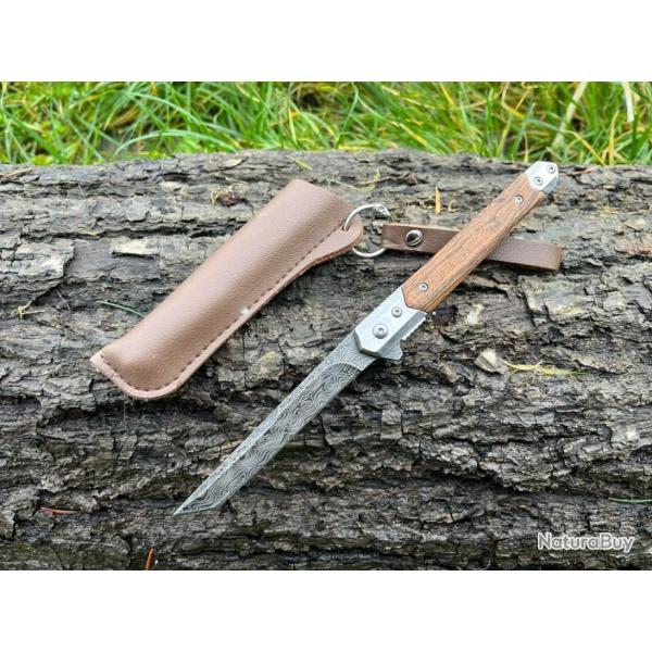 Couteau � Ouverture Assist�e Type Stiletto bois de rose- ench�re