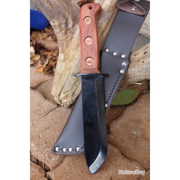 Bushcraft Couteau de Survie Sheffield MOD Pattern Survival Lame Acier Carbone Phosphate England