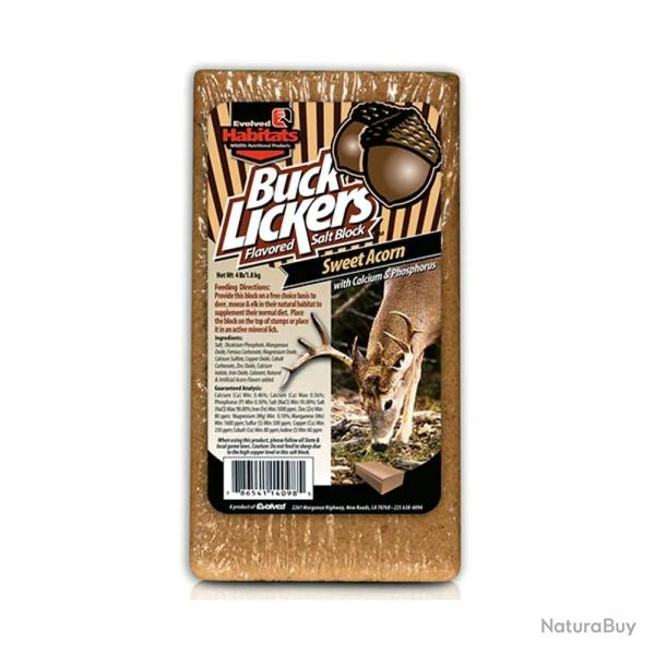 Attractant gibier saveur gland Buck lickers bloc min�ral 1.8 kg