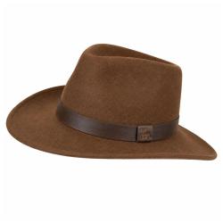 Chapeau Woolchap r&eacute;glable feutre laine d&eacute;perlante maron M &agrave; XL L