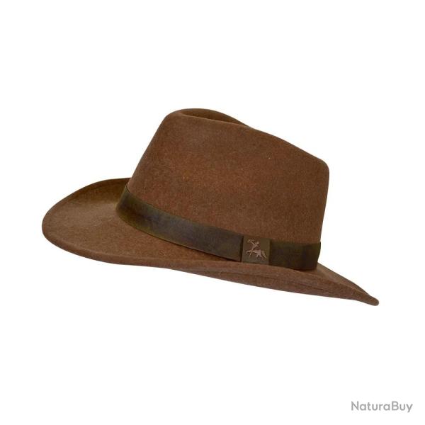 Chapeau Woolchap r�glable feutre laine d�perlante maron M � XL L