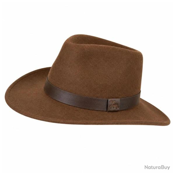 Chapeau Woolchap r�glable feutre laine d�perlante maron M � XL L