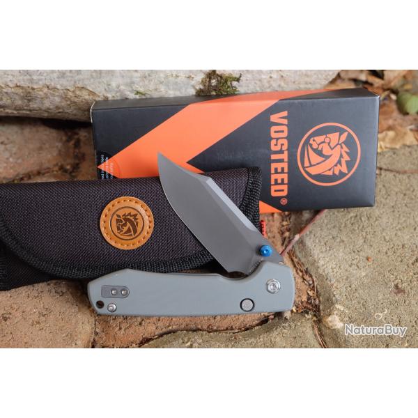 Couteau Vosteed Raccoon� Top Liner Lock Lame Acier 14C28N Manche G10 Gray IKBS A2918