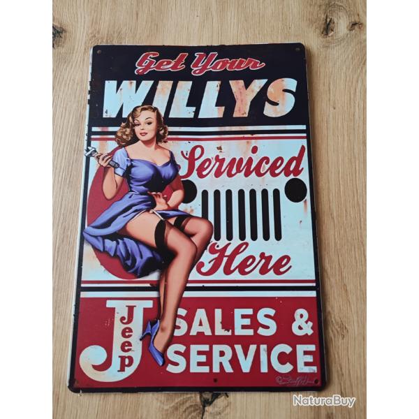 PLAQUE M�TAL VINTAGE PIN-UP MOD�LE 2