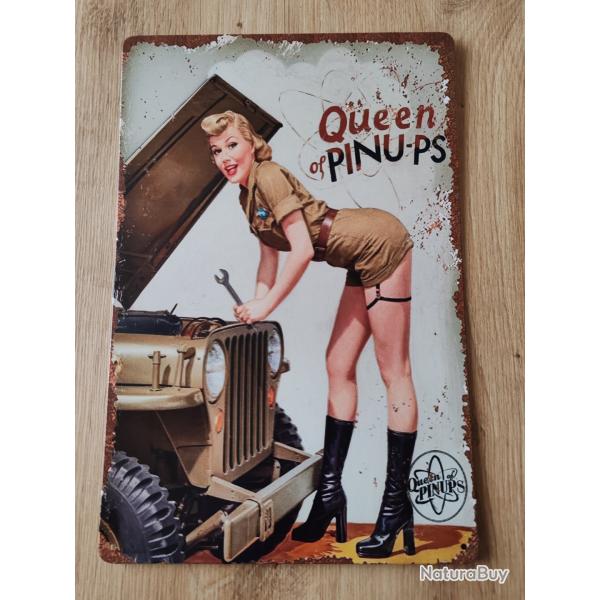 PLAQUE M�TAL VINTAGE PIN-UP MOD�LE 4