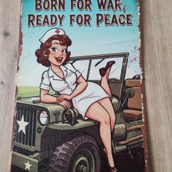 PLAQUE M&Eacute;TAL VINTAGE PIN-UP MOD&Egrave;LE 6